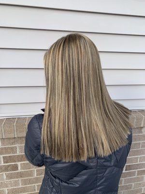 This was Grace's third lightening session from black box color. We were so happy with these results