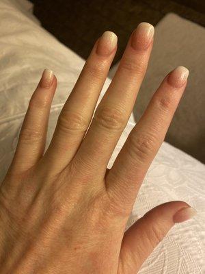 Ombré powder French manicure