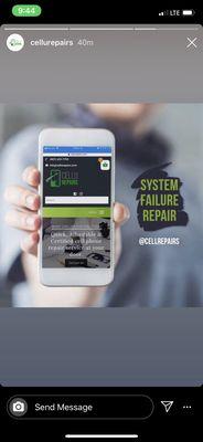 System failure repair? Call us @cellurepairs