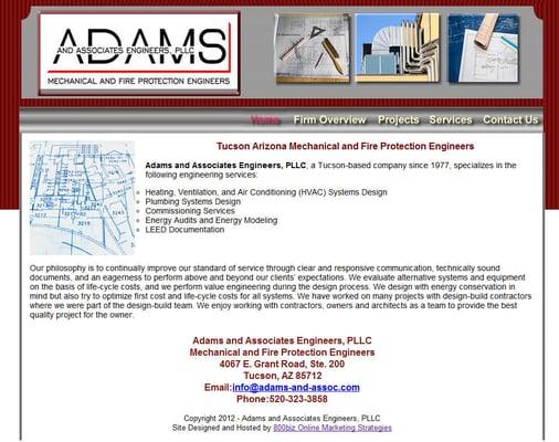 Website designed and hosted by 800biz Ninja Marketing for a Mechanical Engineering Firm