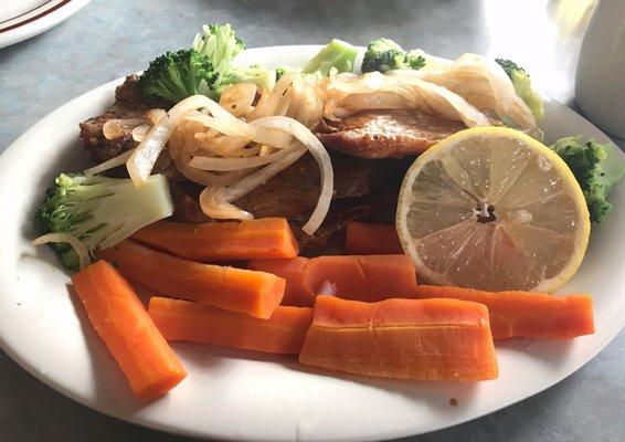 Pork cutlets and vegetables