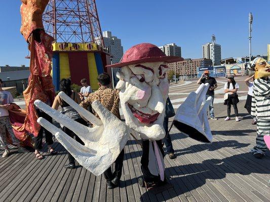 Community parade staged to protest gentrification. Location: Coney Island Boardwalk 10/7/22