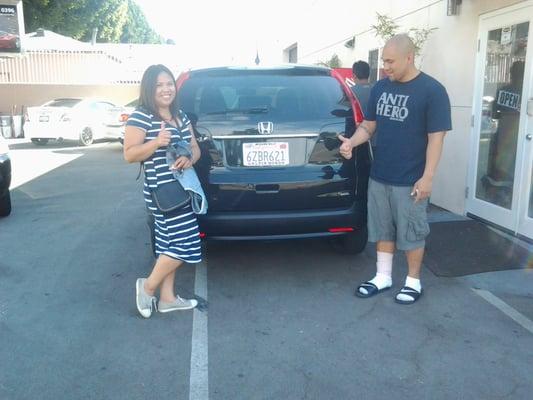 HAPPY WITH HER CR-V HONDA!