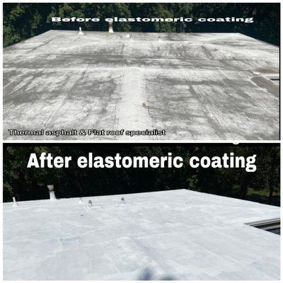 Before and after elastomeric coating 
Give us a call to schedule a free detailed estimate We specialize in commercial and residential