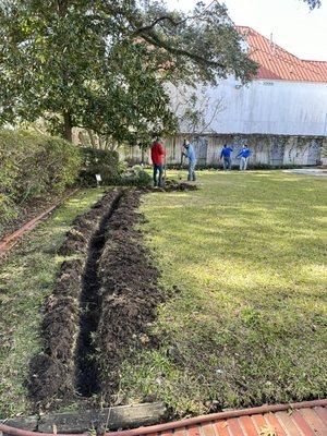 Irrigation trenching