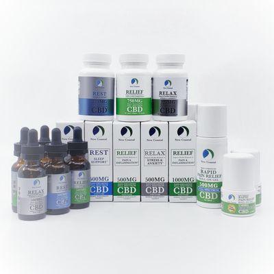 CBD Tinctures, Softgels and Pain rolls.