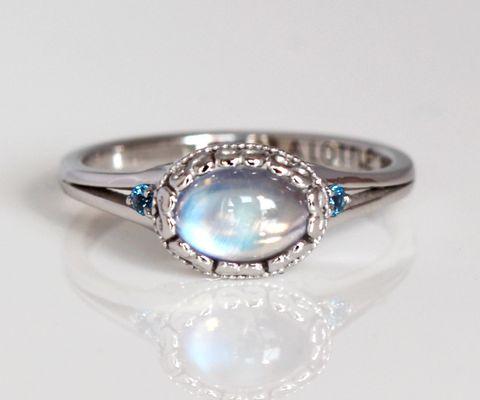 Custom Moonstone Engagement Ring