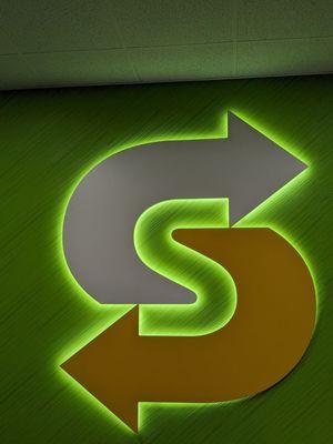 Subway logo on the wall