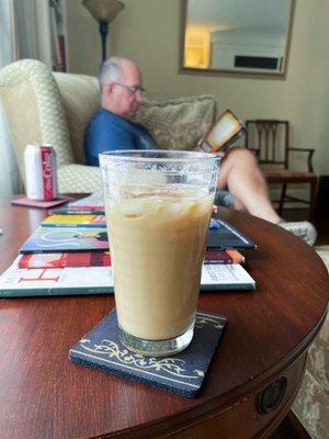 Ruth made me a yummy iced coffee to enjoy while we read in the parlor.