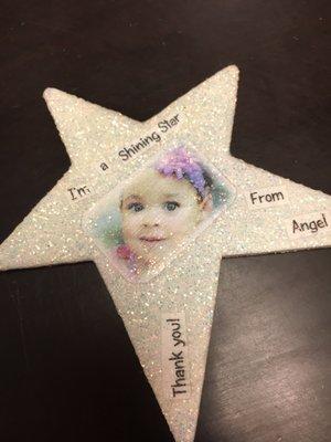 Our wish kids create a star for their visit.