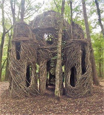 The gazebo. Erected by local volunteers, made of saplings and, well, it is SO cool!