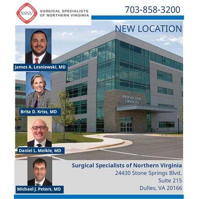 Surgical Specialists of Northern Virginia is now accepting new patients in Dulles, VA