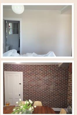 Brick accent wall