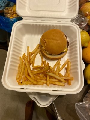 I had a moment of weakness and I was craving a cheeseburger and fries. Skimpy fries and a wimpy cheeseburger I'm so disgusted.