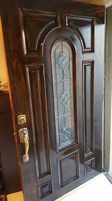 sand and restain door