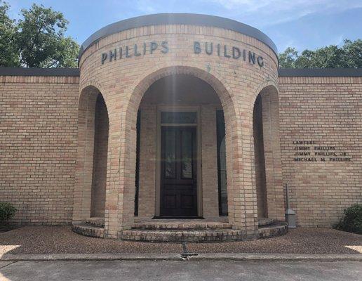 The Phillips Building. Across from the Brazoria County courthouse.