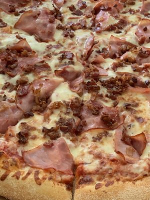 Pizza tocino y jamón