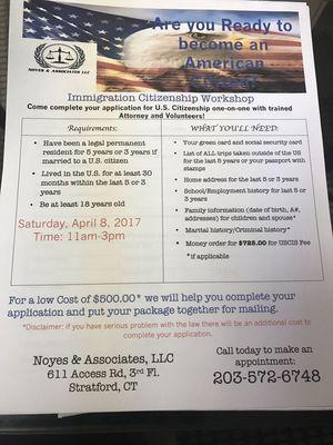 Upcoming workshop for citizenship petitions