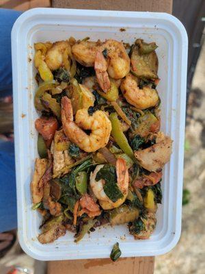 Chicken and shrimp combo protein bowl