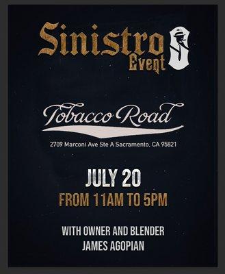 Cigar Event on July 20th, 2024 from 11:00 am to 5:00 pm