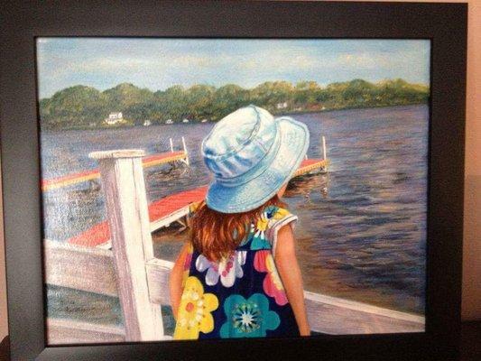 Proud grandmother Commissions Glass Art Studios to paint a picture of her granddaughter.