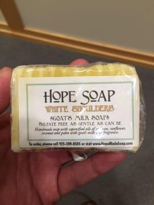 White Shoulders Goats Milk Soap (it's wonderful)