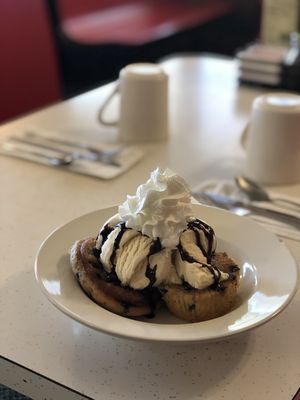 Homemade muffin sundae