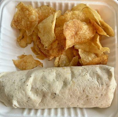 Attila the Ham wrap with chips