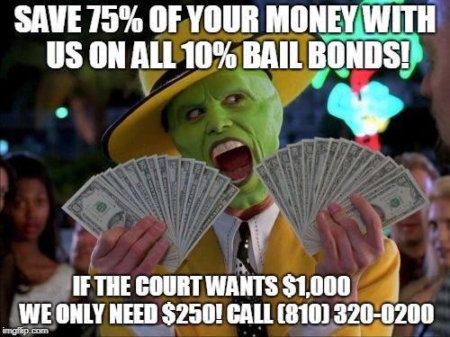 Save BIG $$ with us on ALL 10% Bonds! We can save you money on Bail Bonds.