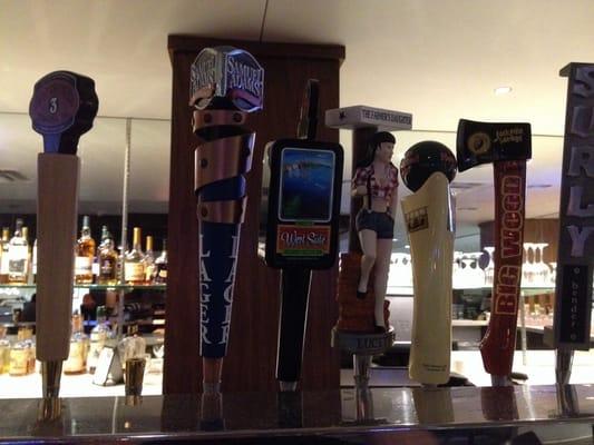 Beers on tap.