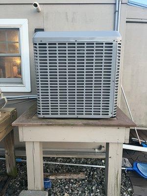 4 Ton A/C replacement lifted off ground