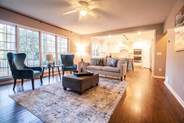 Vacant Staging - Family room and Kitchen