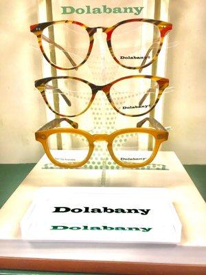 Dolabany designer frames. Sold only in independent optical shops. Bold and daring color palettes to basic black. Wide variety.