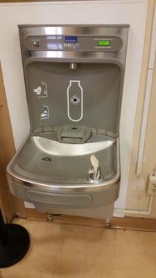 New water fountains installed at the school for cleaner water.