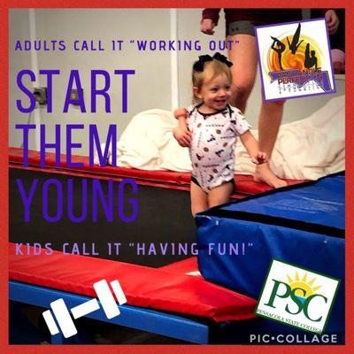 PSC Gymnastics has classes for preschoolers (crawling to age 5). They learn social skills, gain confidence, and have fun!