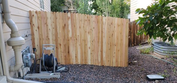 Pulled post and replace fencing.