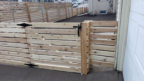 Wood fence red cedar.