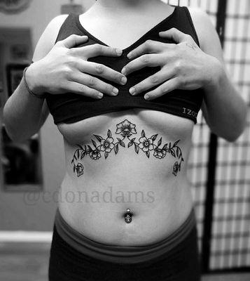 Beautiful Fine Line Black and Grey Sternum By Artist Chris @cdonadams