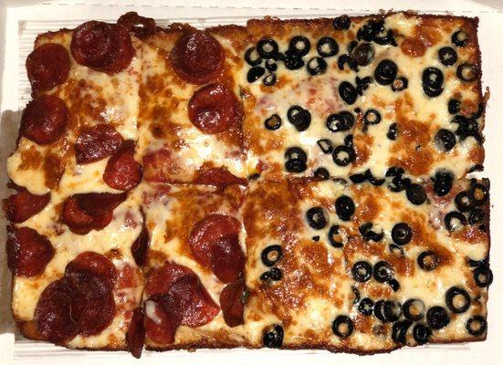 Pizza with Olives and Pepperoni