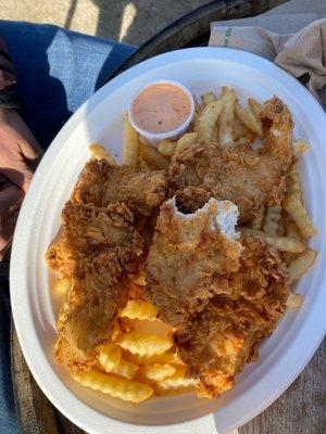 Chicken basket and fries