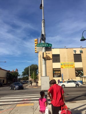 Market Street road sign- at 40th