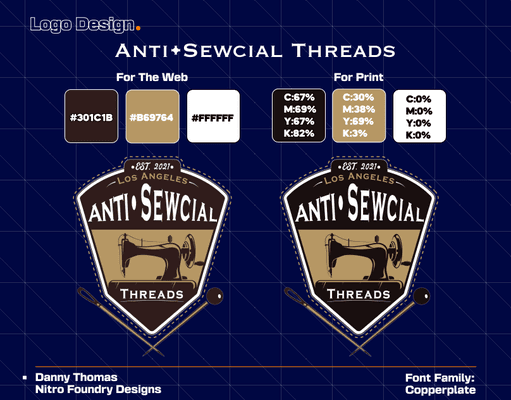 Logo Design for "Anti-Sewcial Threads" Branding, E-Commerce Store Website, Photography Services & SEO Package