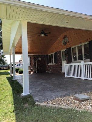 Built roof over concrete patio