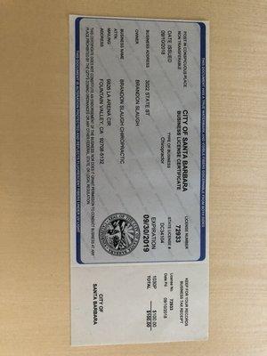 Santa Barbara City business license