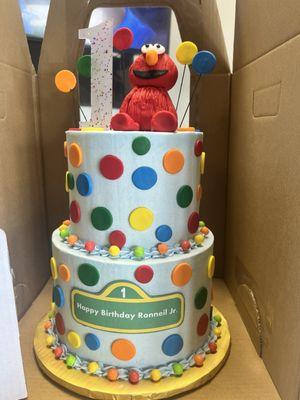 Elmo Cake made sturdy for its design & completely delicious upon cutting.......All edible.......