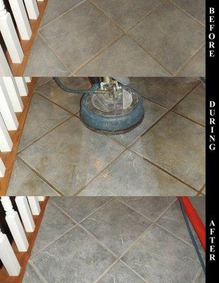 Tile Cleaning - Before - During - After