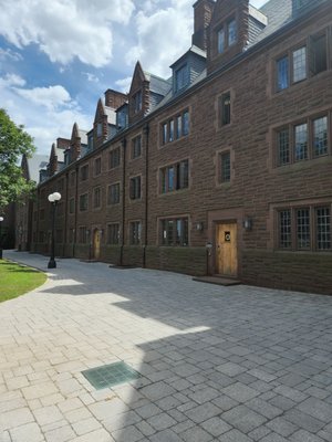 Long Walk left: student dorms.