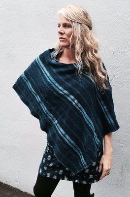 Vintage indigo ponchos