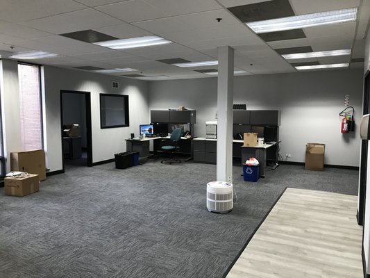 Elmhurst, IL Office renovation, ceiling tile, painting.