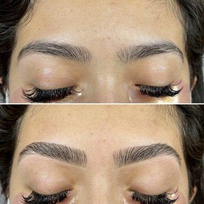 Before and after Brow Rehab!